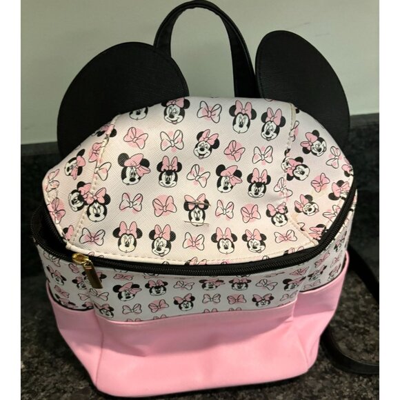 Dani By Danielle Nicole Disney Minnie Mouse Mini Backpack W/Ears Pink & Black - Picture 11 of 16